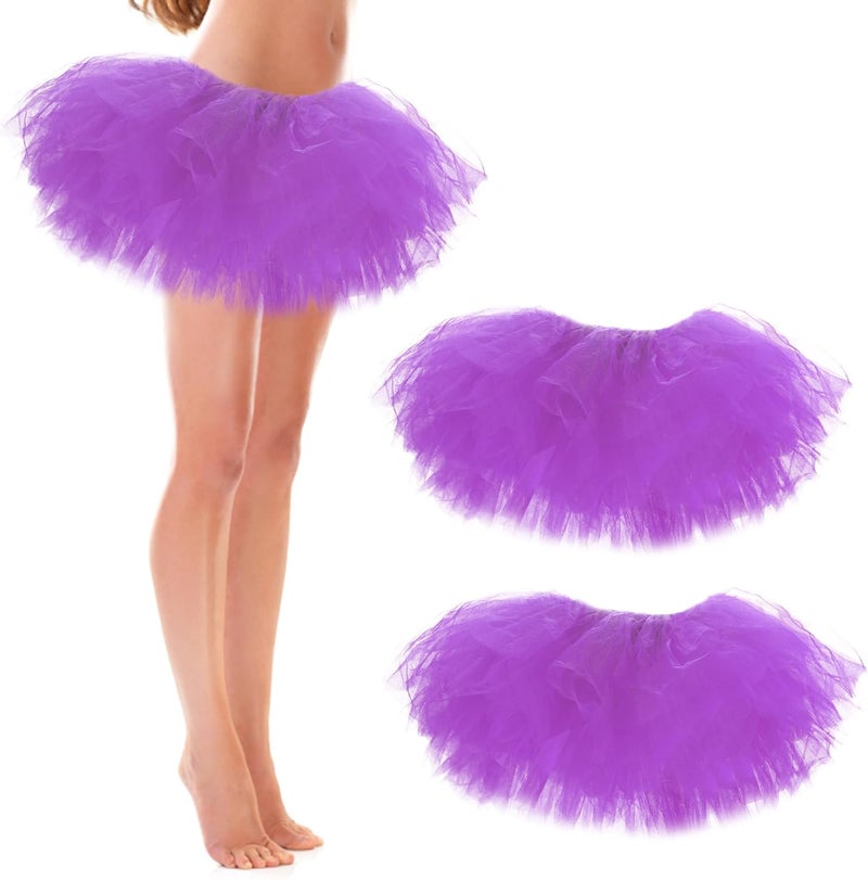 ILHSTY 3 Pack Women Teens Adult Tutu Skirt, 5 Layers Puffy Classic Tulle Tutus Skirts for Women Ballet Run Party Halloween Costume - Image 1